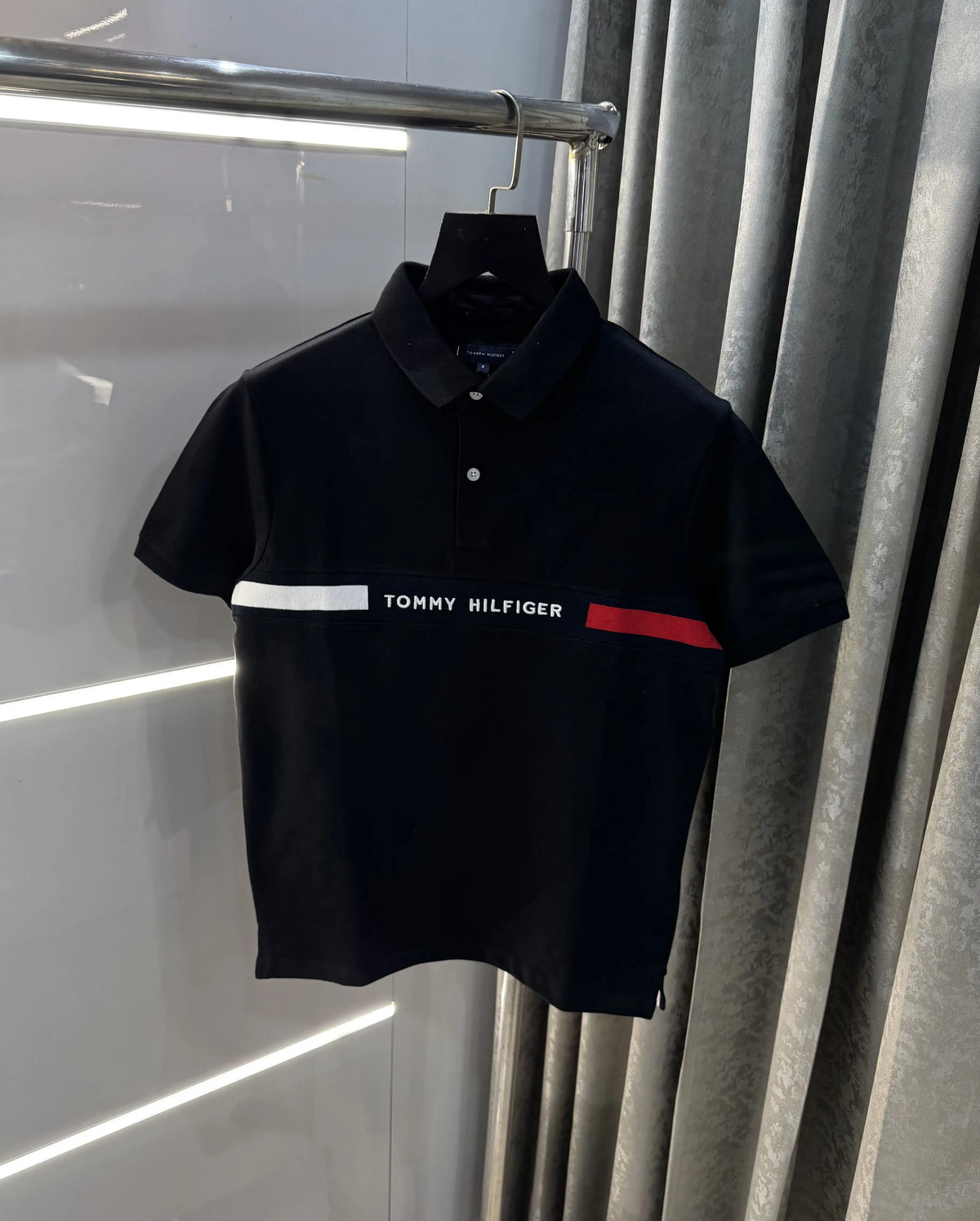 Tommy Hilfiger Black Logo Work Premium Polo T-Shirt