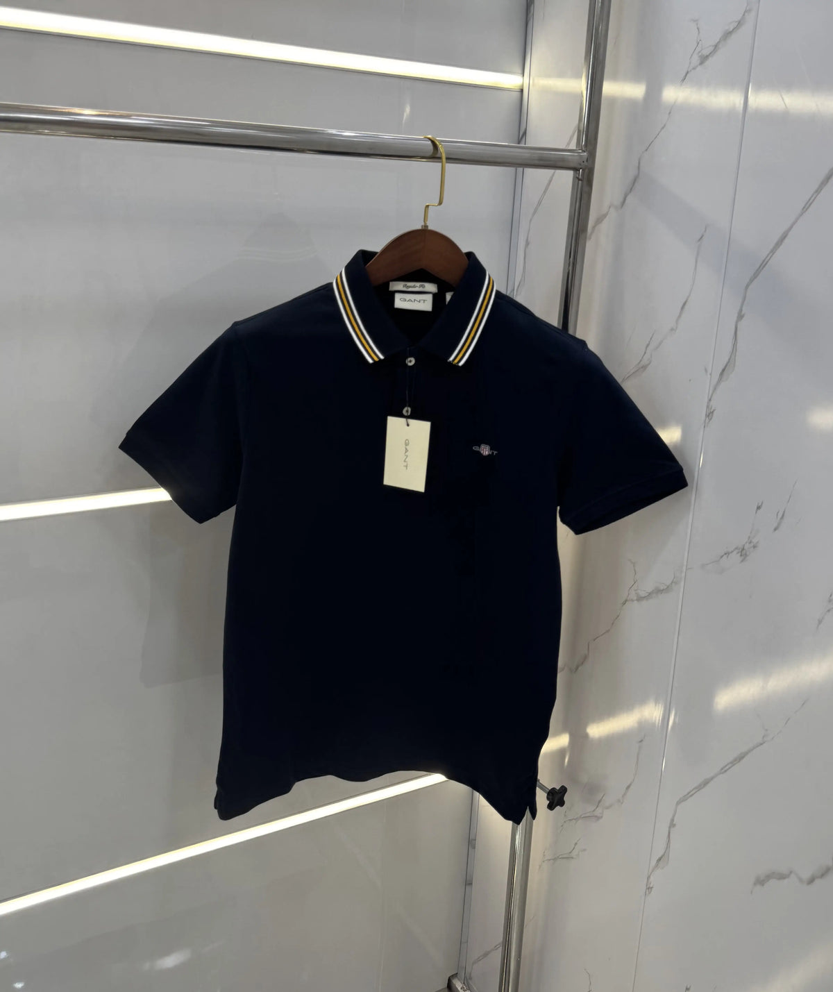 Gant Navy Blue Logo Work Premium Polo T-shirt