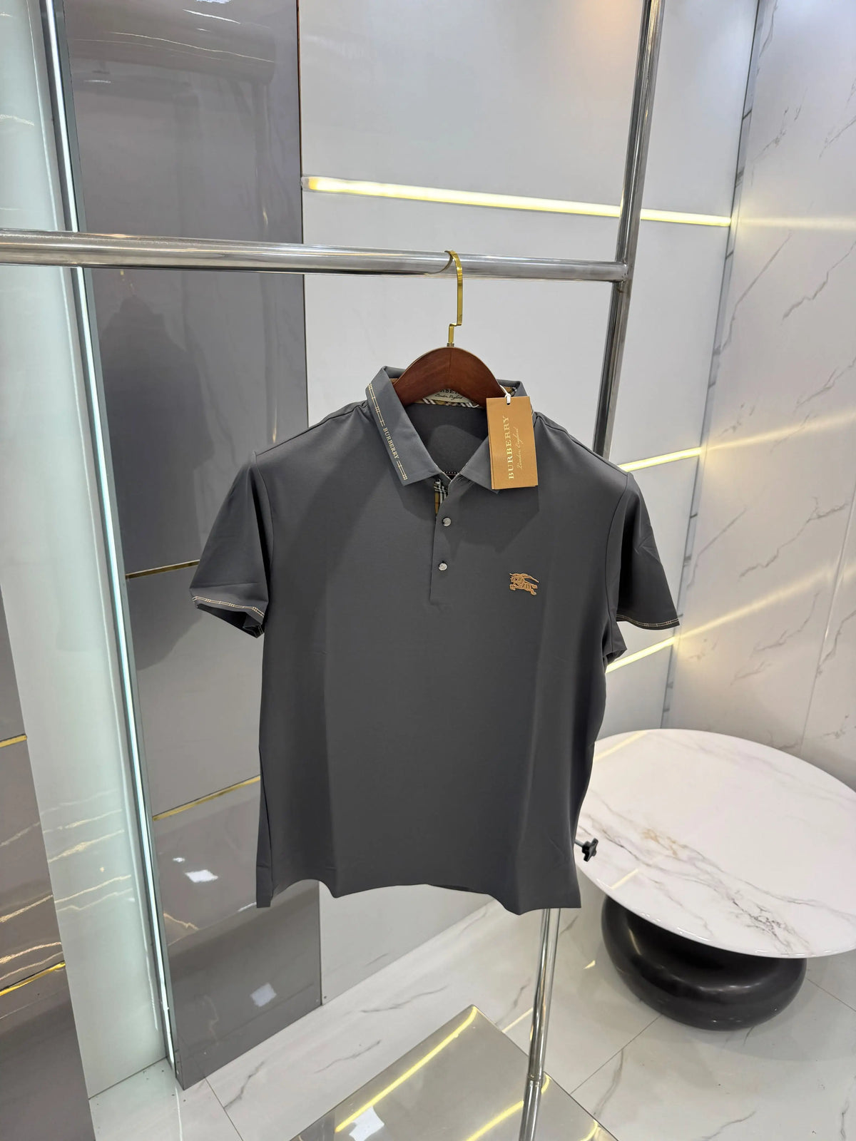 Burberr y D.gery Embroidery Logo Premium Classic Polo T-Shirt