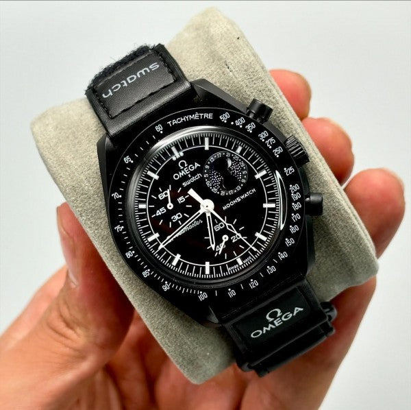 Swatch x Omega Bioceramic Moonswatch Mission to Moon phase Blacke