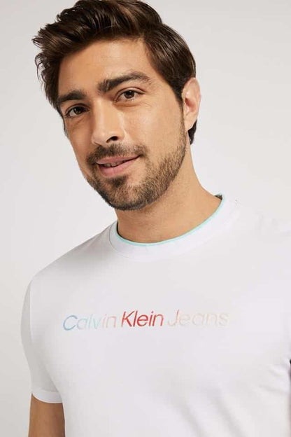 Calvin Klei n White Logo Print Premium T-Shirt
