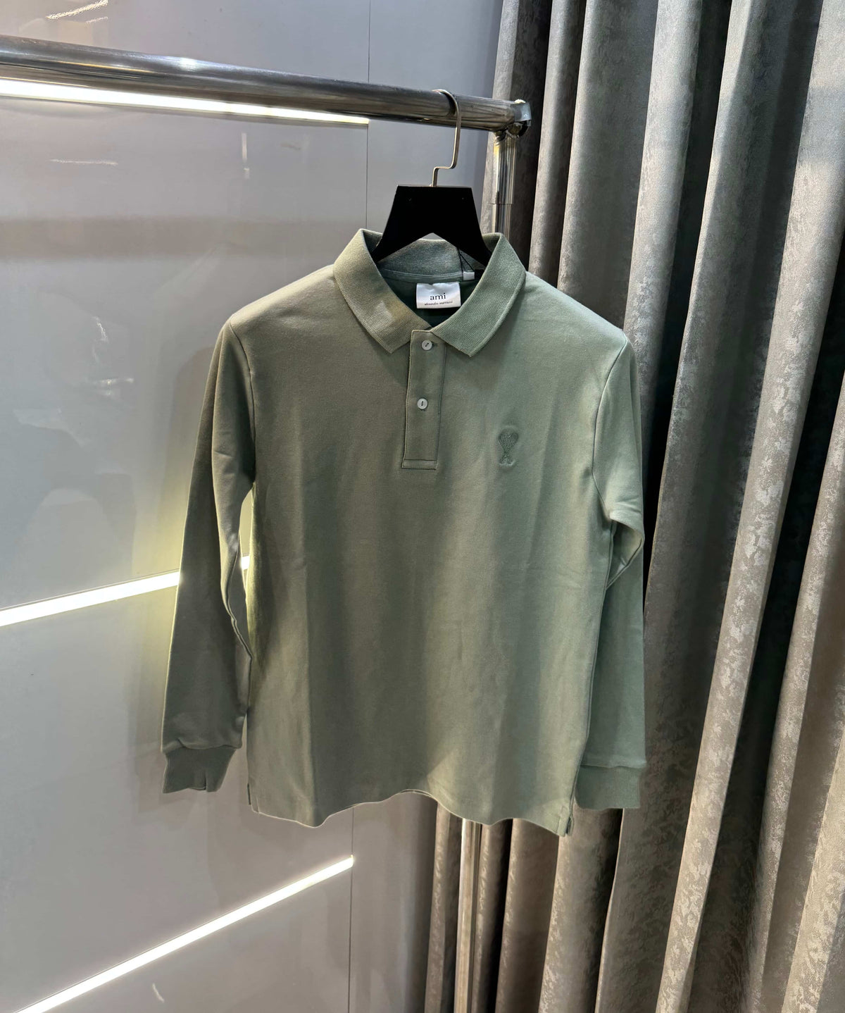 Ami  Paris Green Imported Full Sleeves Polo T-Shirt