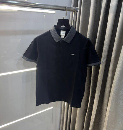 Calvin  Klein Black Patch Logo Premium Polo T-Shirt
