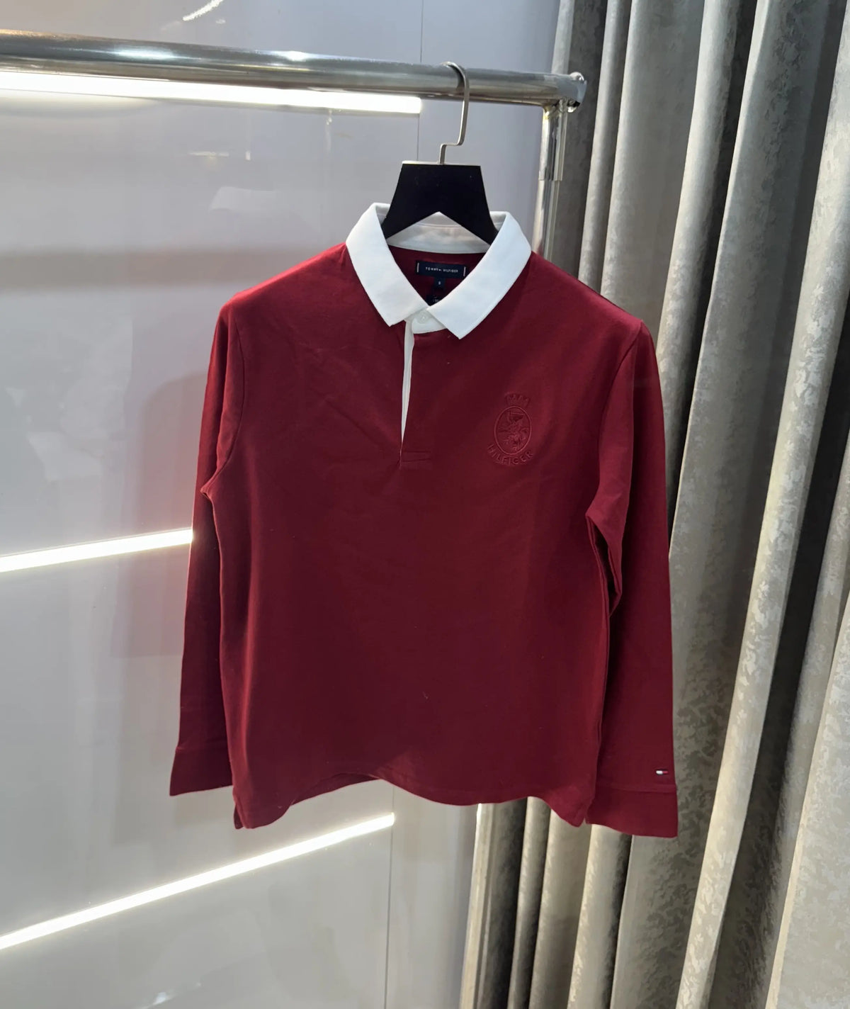 Tomm y Hilfiger Maroon Premium Full Sleeve Polo T-Shirt