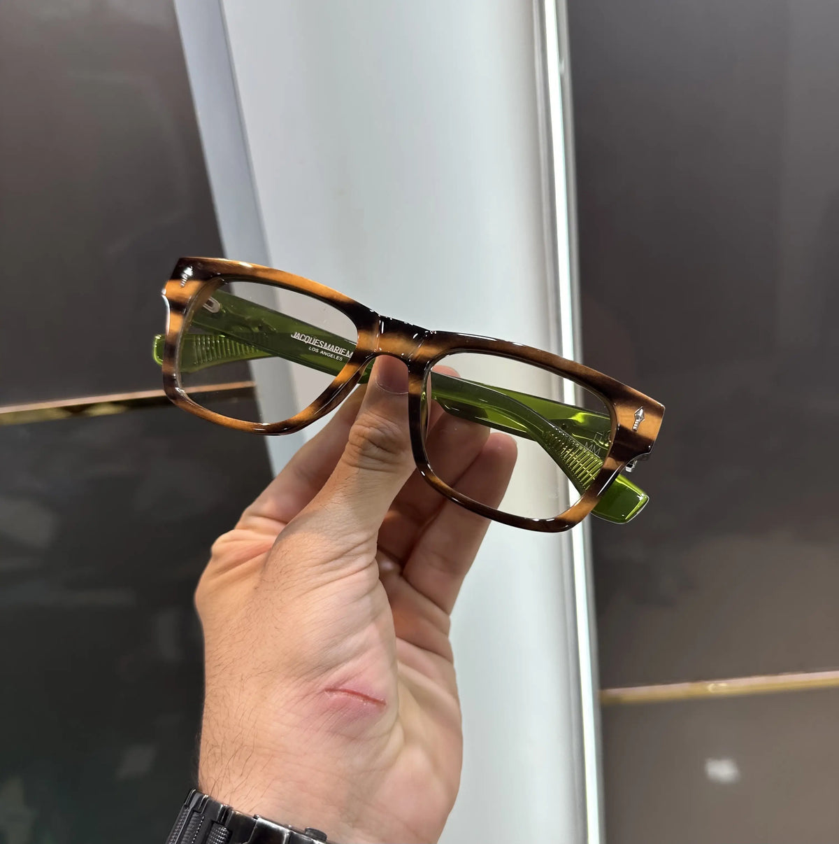 Jacques Marie Mage Green Tiger Premium Glasses 6645
