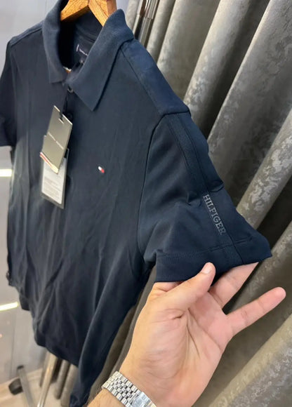 Tommy  Hilfiger Navy Blue Logo Work Premium Polo T-Shirt