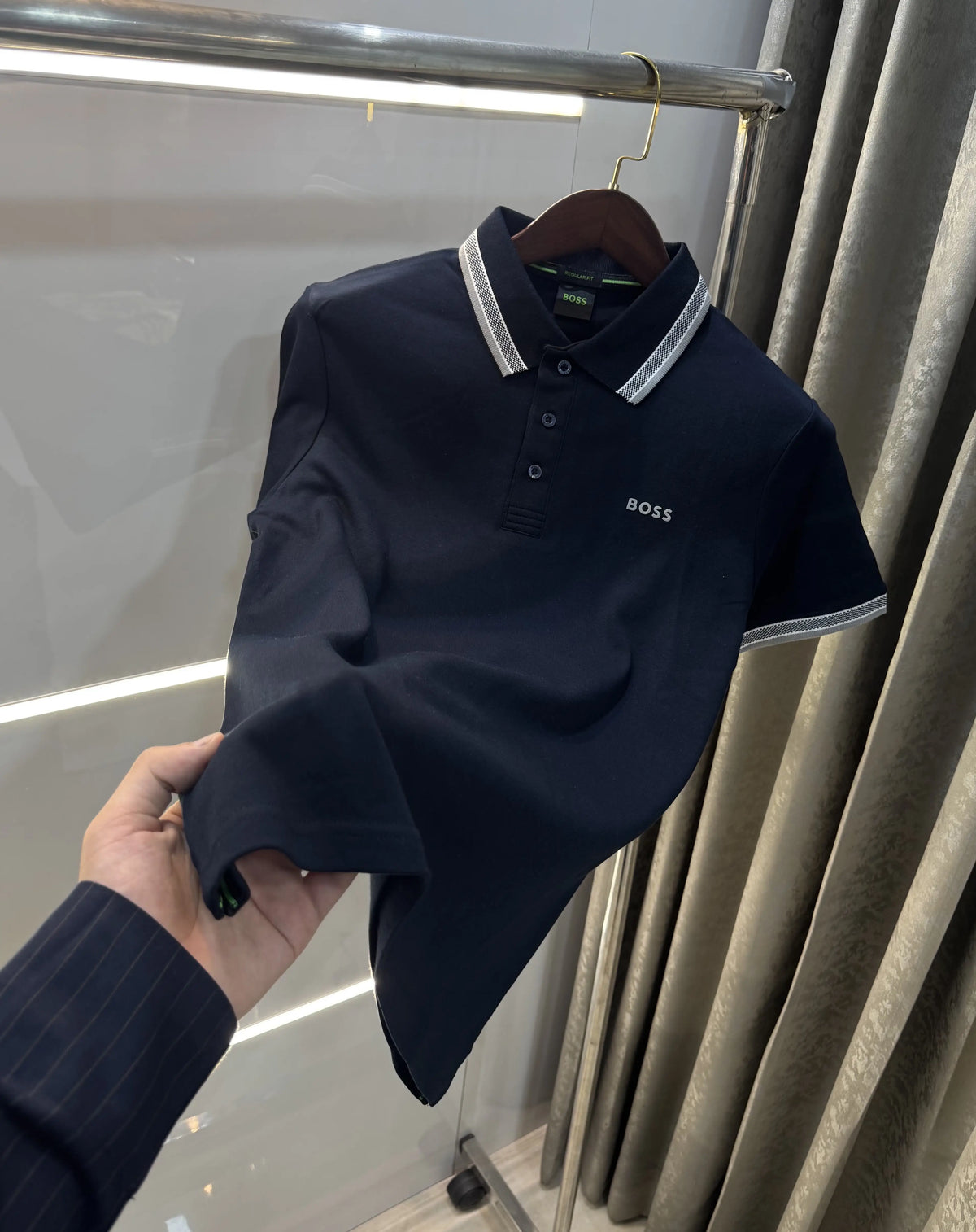 Hugo Boss Navy Blue Logo Work Premium Polo T-shirt