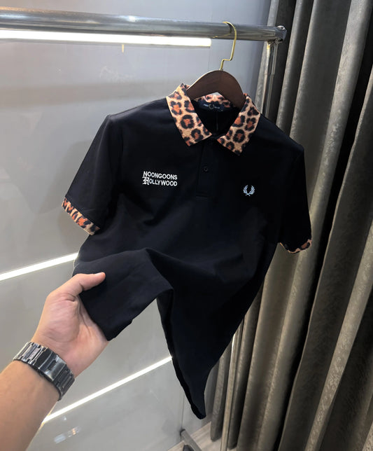 Fredperr y Black Embroidery Logo Premium Polo T-Shirt