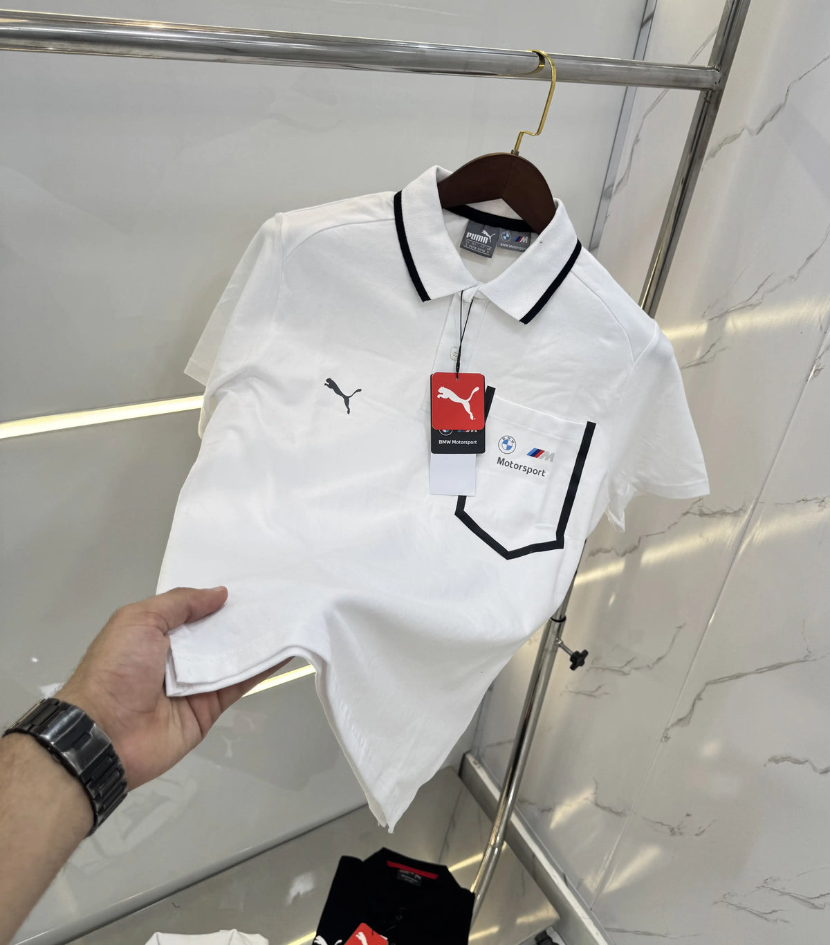 Pum a White Bmw Edition Premium Polo T-shirt