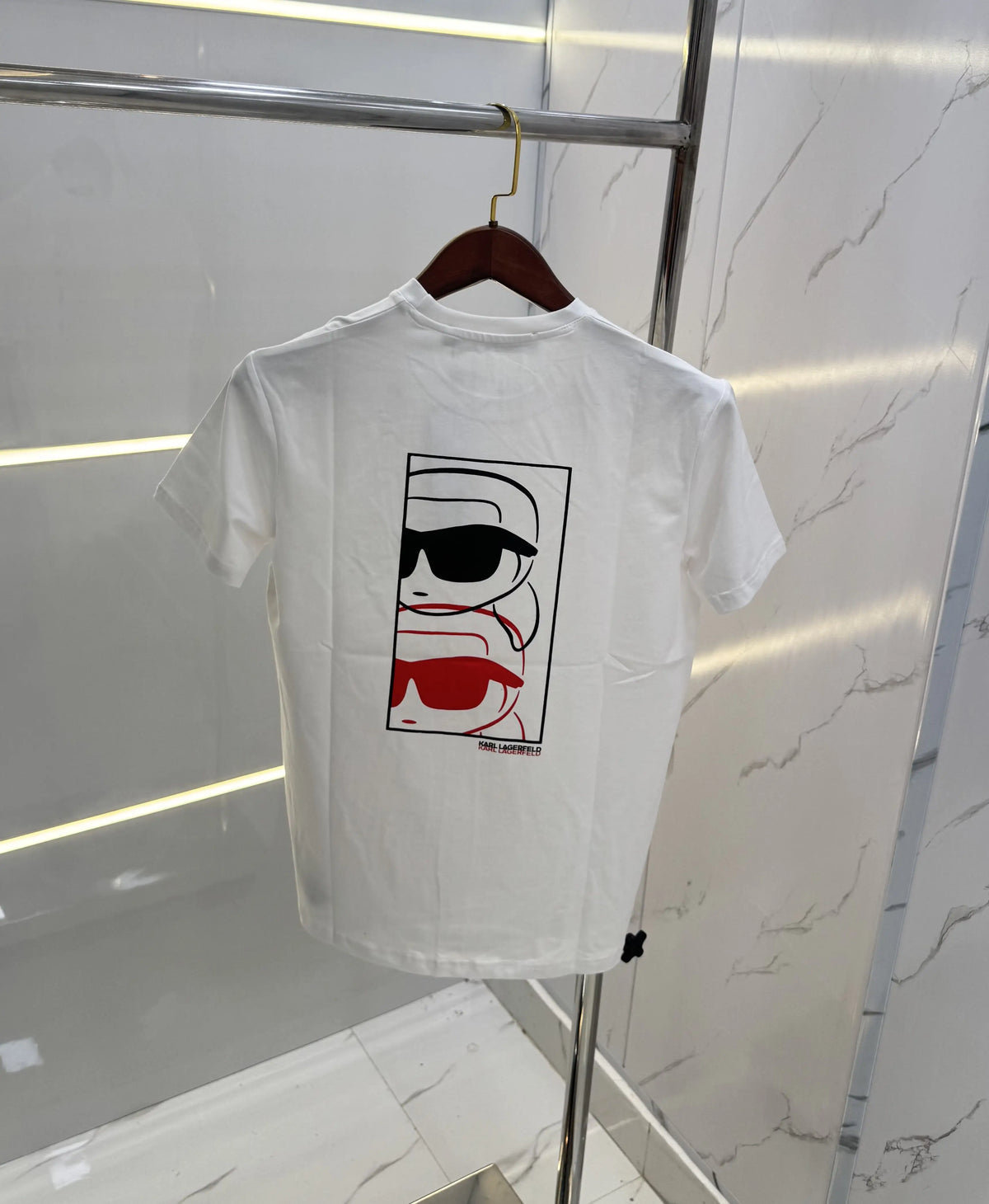 Karl Lagerfeld White Logo Print Premium T-Shirt