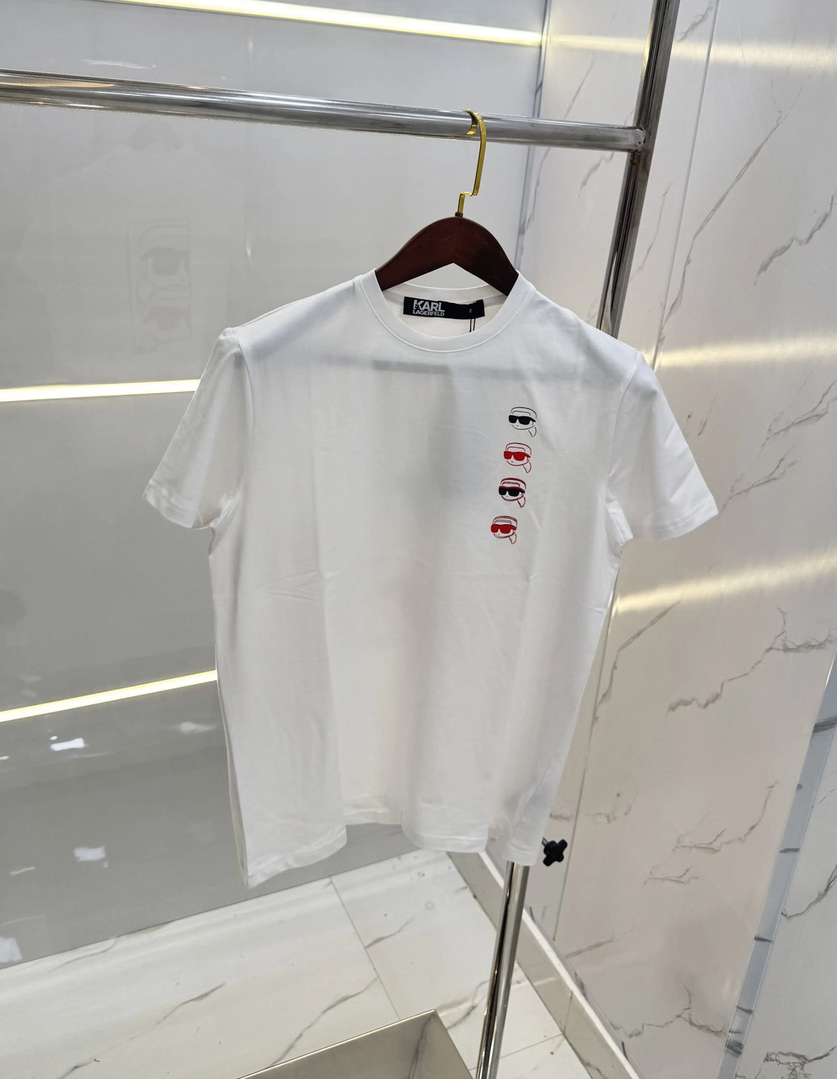 Karl Lagerfeld White Logo Print Premium T-Shirt