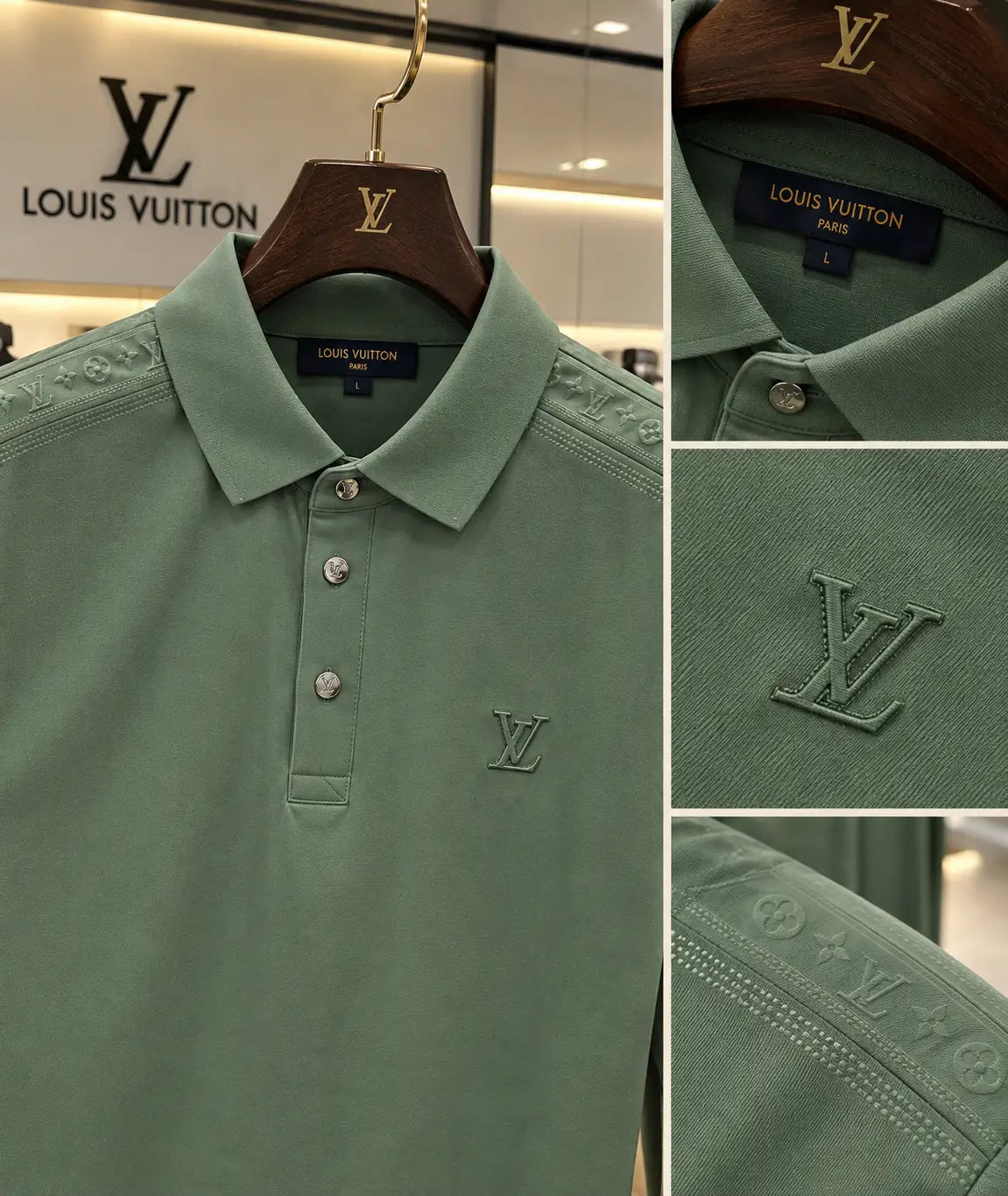 Loui s Vuitto n Green Luxury Polo T-shirt