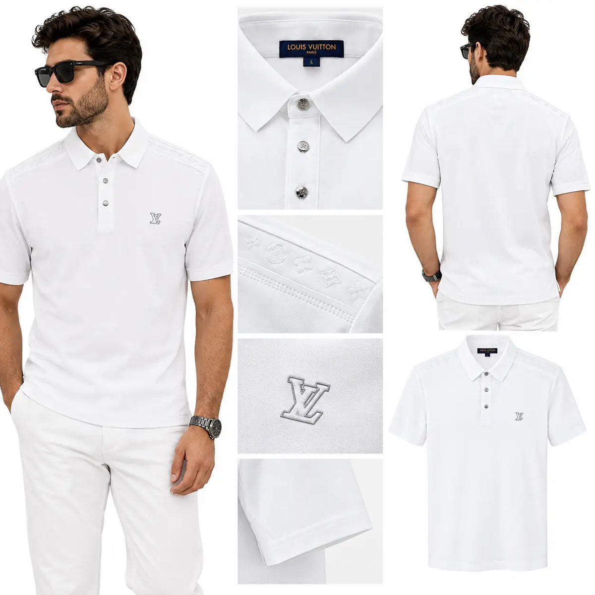 Loui s Vuitto n White Luxury Polo T-shirt