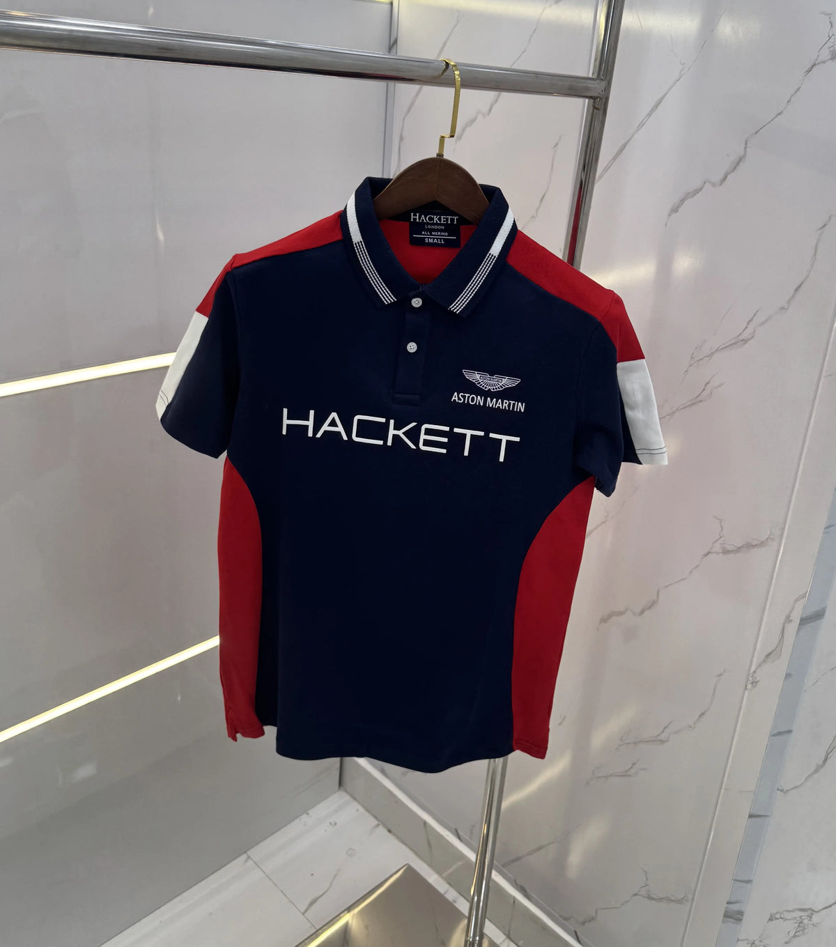 Hacket Navy Blue Logo Work Premium Polo T-Shirt