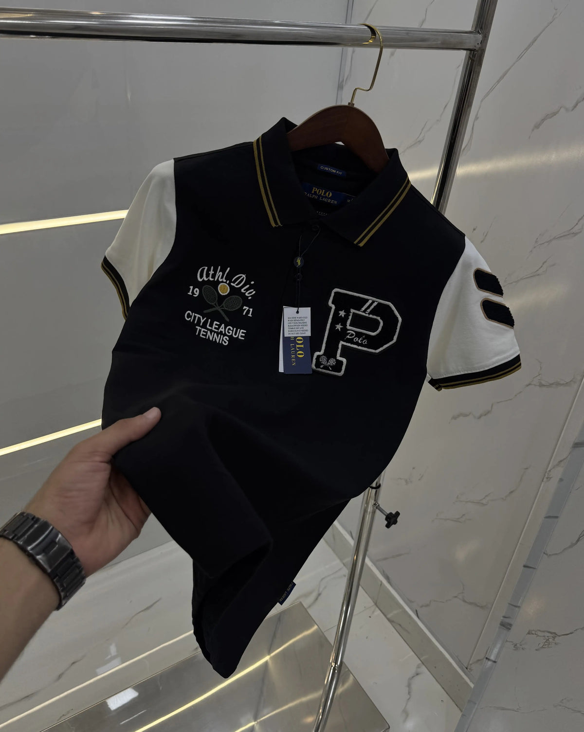 Ralph Laure n Black Embroidery Logo premium Polo T-shirt