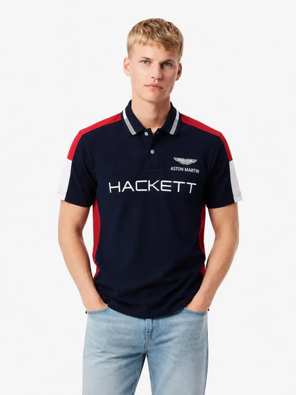Hacket Navy Blue Logo Work Premium Polo T-Shirt