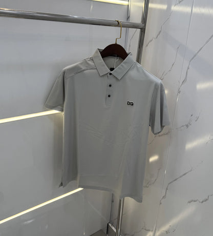 Dolc.e&Gabban.a Light Grey Luxury Polo T-shirt