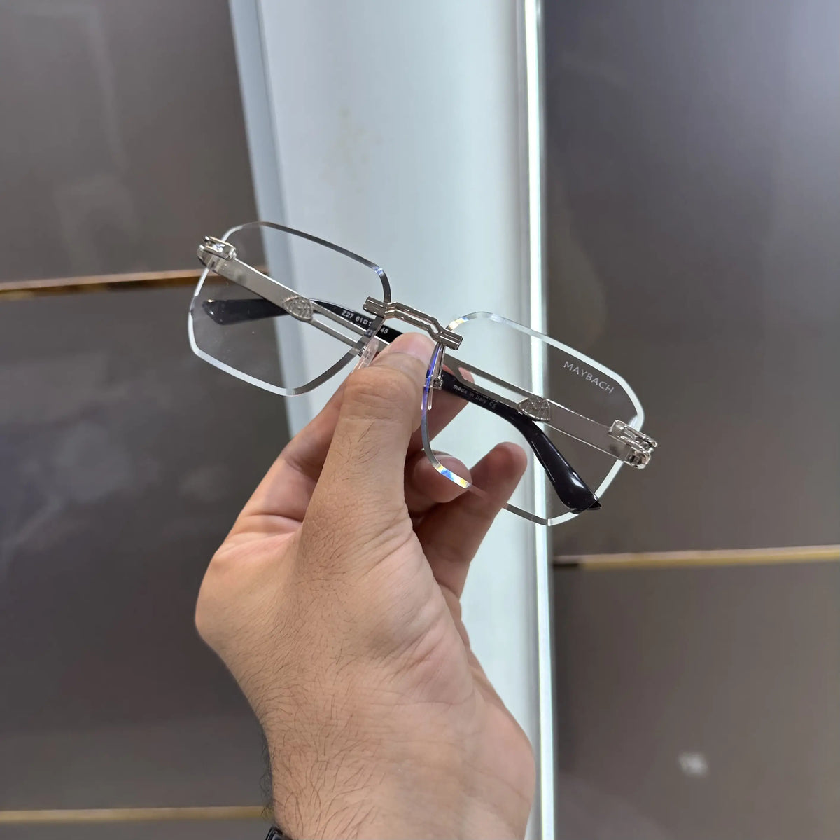 Maybach Silver Blue Premium Glasses Z27