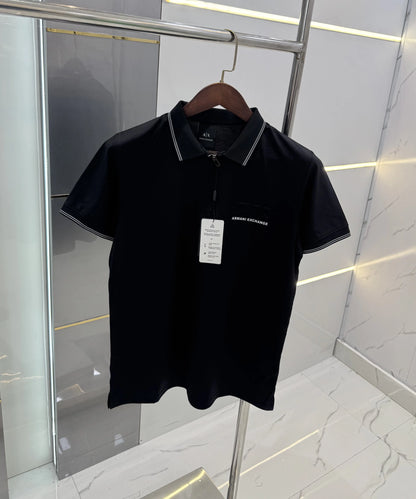 Arman i Exchange Black Embossed Logo Premium Polo T-shirt With Box
