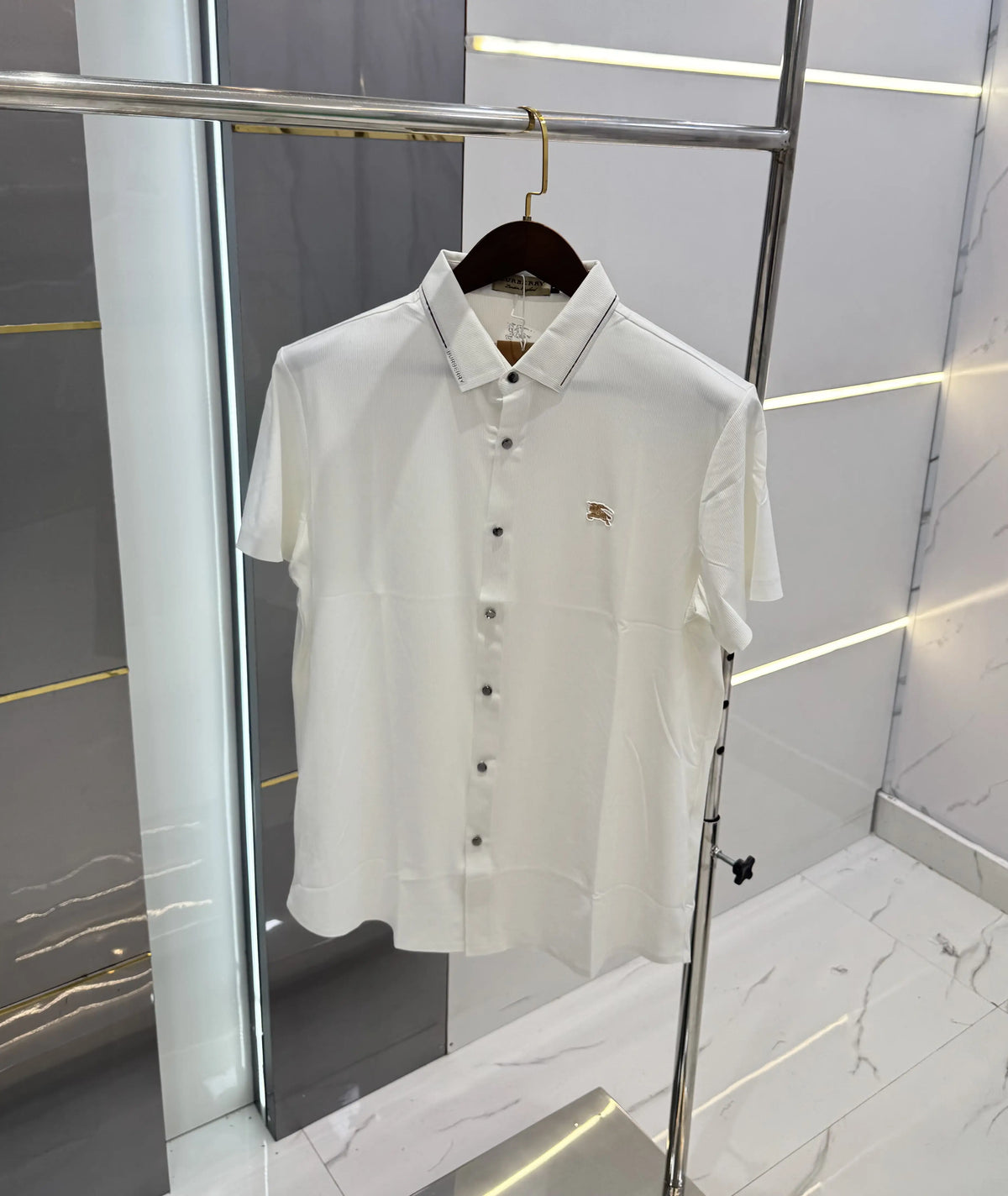 Burberr y White Imported Luxury Polo T-Shirt