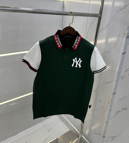 Tommy Hilfige r Green Logo Work  Premium Polo T-Shirt