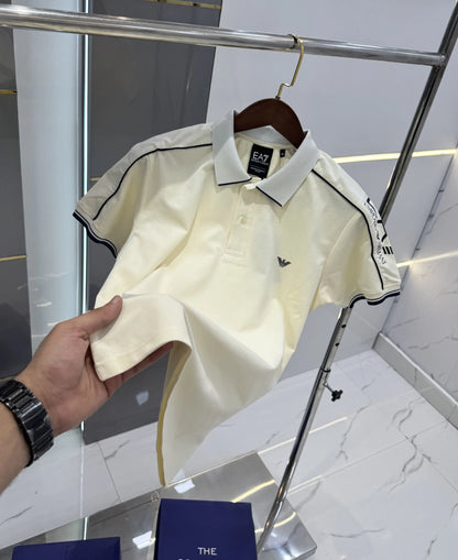 Empori o Arman i Cream Embroidery Work Premium Polo T-shirt With Box