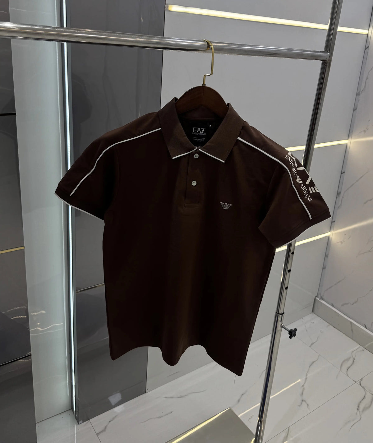 Empori o Arman i Brown Embroidery Work Premium Polo T-shirt With Box