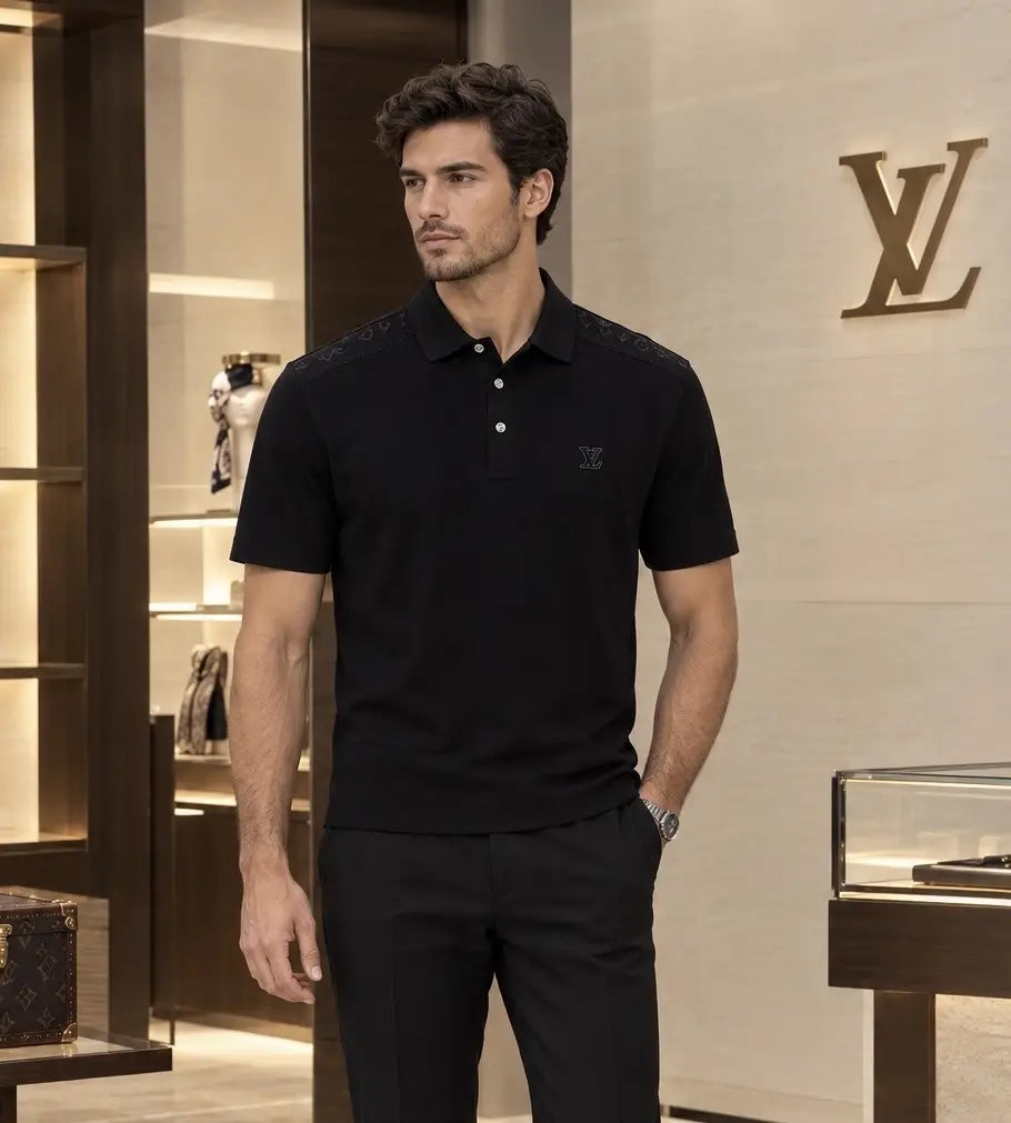 Louis  Vuitto n Black Luxury Polo T-shirt