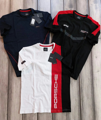 Hugo  Bos s X Porsche Black Logo Work Premium Polo T-shirt