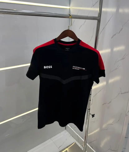Hugo  Bos s X Porsche Black Logo Work Premium Polo T-shirt