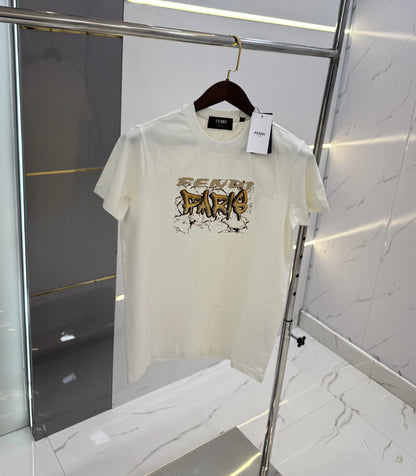 Fend i White B Logo Work Premium Polo T-shirt