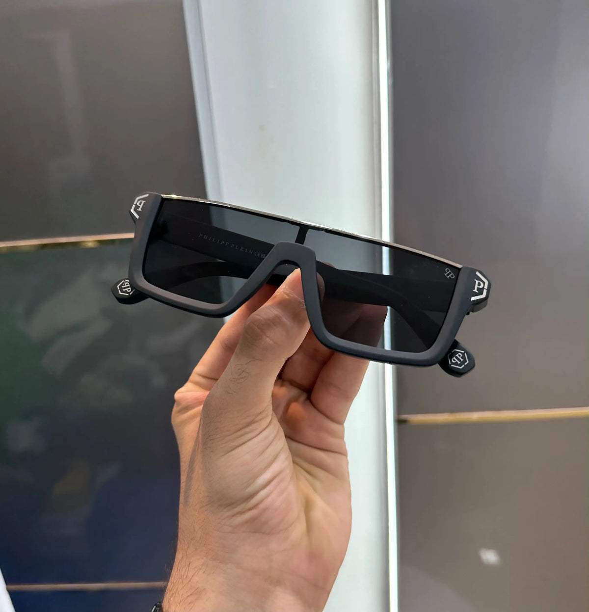 Philipp Plein Matt Silver Black Premium Shades 147