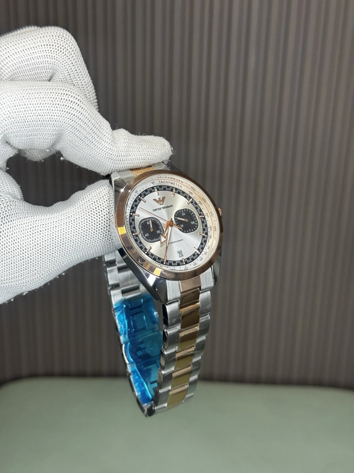 Emporio Arman i Racer Dual Tone White Premium Chronograph