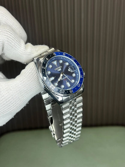 Seik o Gmt Silver Blue Premium Watch
