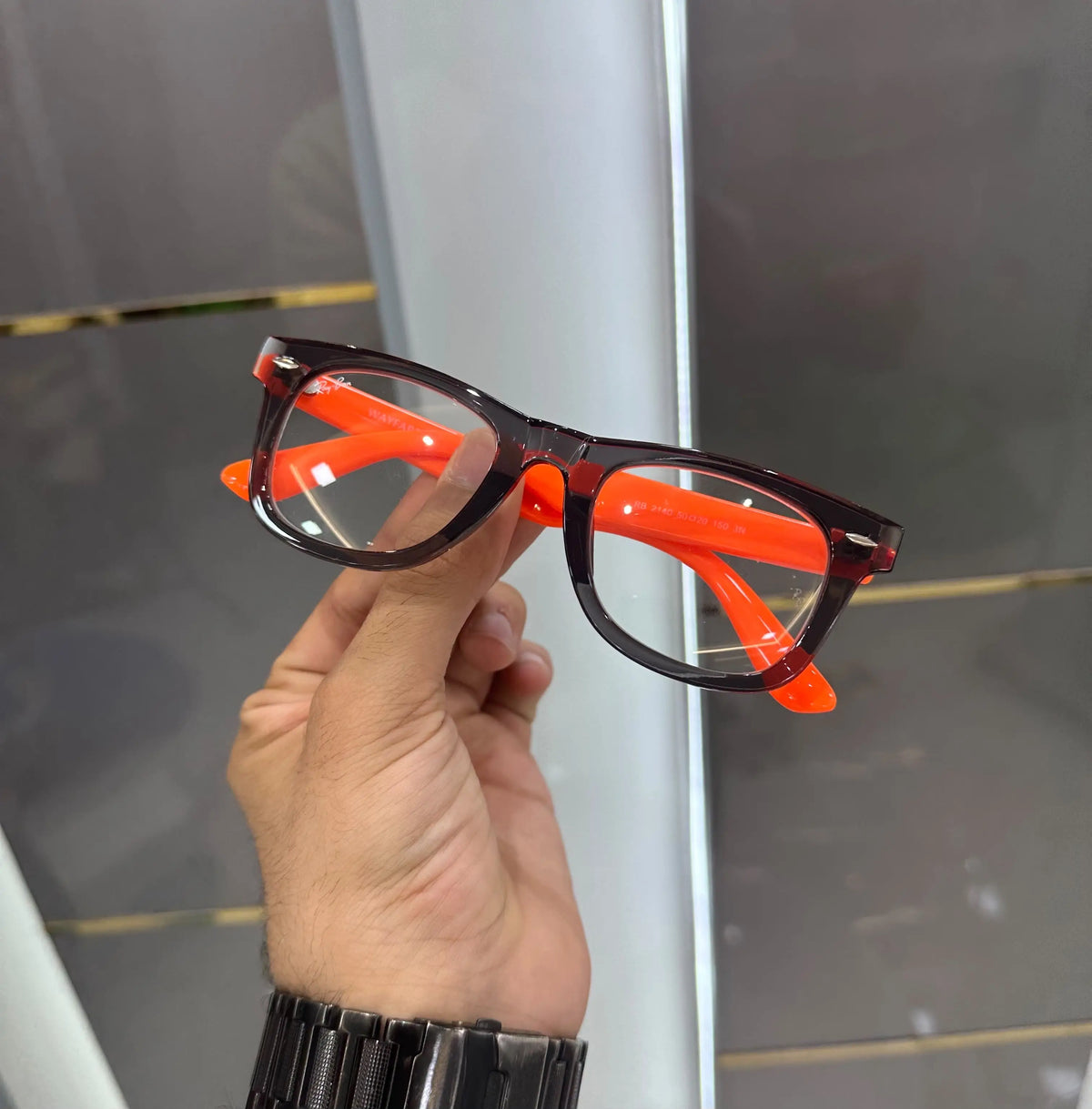 RayBan Orange Grey Premium Glasses 2140