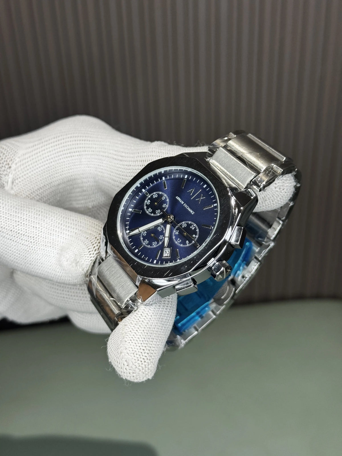 Arman i Exchange Silver Blue Premium Chronograph Watch