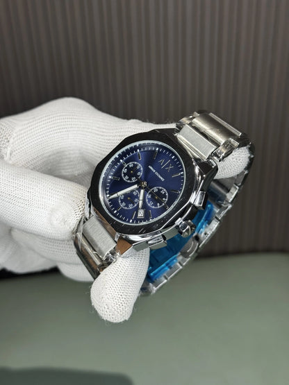 Arman i Exchange Silver Blue Premium Chronograph Watch