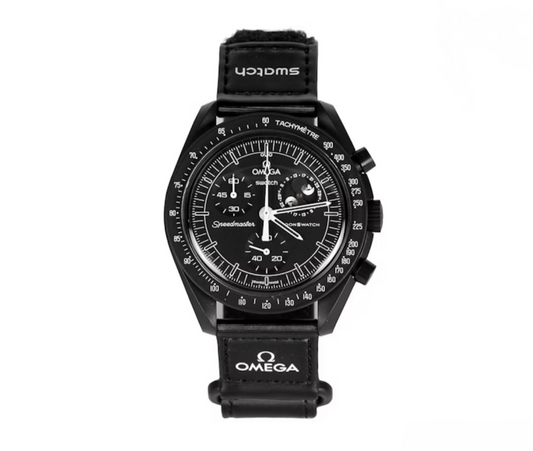 Swatch x Omega Bioceramic Moonswatch Mission to Moon phase Blacke