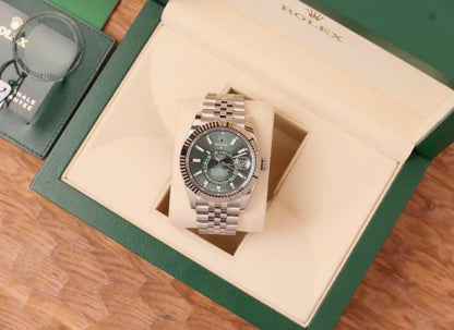 ROLEX SKY DWELLER -  SILVER GREEN